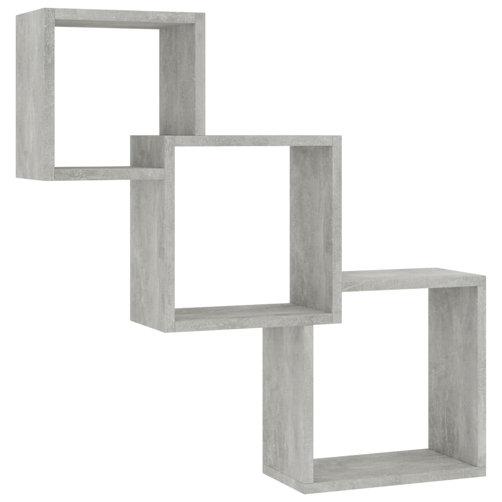 Cube Wall Shelves Concrete Grey 84.5x15x27 cm Chipboard- Wall Shelves & Ledges - HomeShopIreland - Home Shop Ireland - Wall Shelves & Ledges - Cube Wall Shelves Concrete Grey 84.5x15x27 cm Chipboard