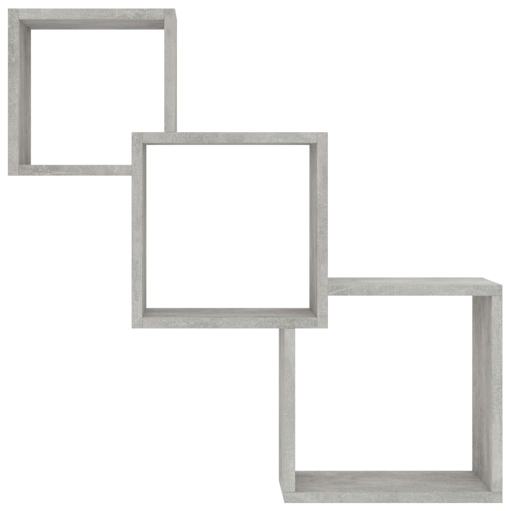 Cube Wall Shelves Concrete Grey 84.5x15x27 cm Chipboard- Wall Shelves & Ledges - HomeShopIreland - Home Shop Ireland - Wall Shelves & Ledges - Cube Wall Shelves Concrete Grey 84.5x15x27 cm Chipboard