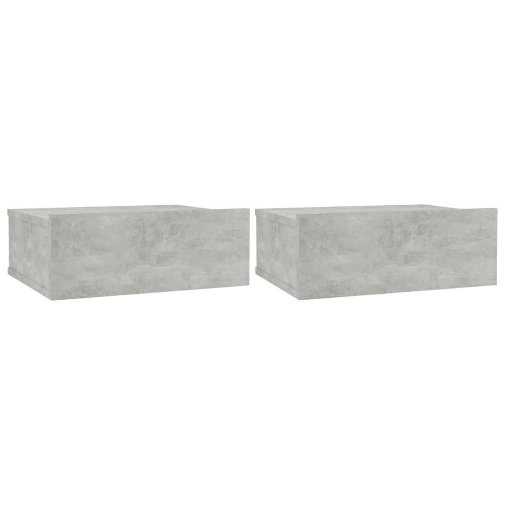 Floating Nightstands 2 pcs Concrete Grey 40x30x15 cm Chipboard- Bedside Tables - HomeShopIreland - Home Shop Ireland - Bedside Tables - Floating Nightstands 2 pcs Concrete Grey 40x30x15 cm Chipboard