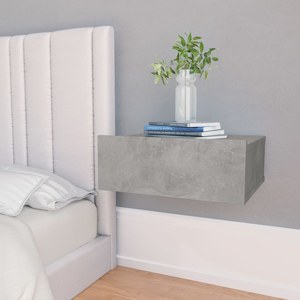 Floating Nightstands 2 pcs Concrete Grey 40x30x15 cm Chipboard- Bedside Tables - HomeShopIreland - Home Shop Ireland - Bedside Tables - Floating Nightstands 2 pcs Concrete Grey 40x30x15 cm Chipboard