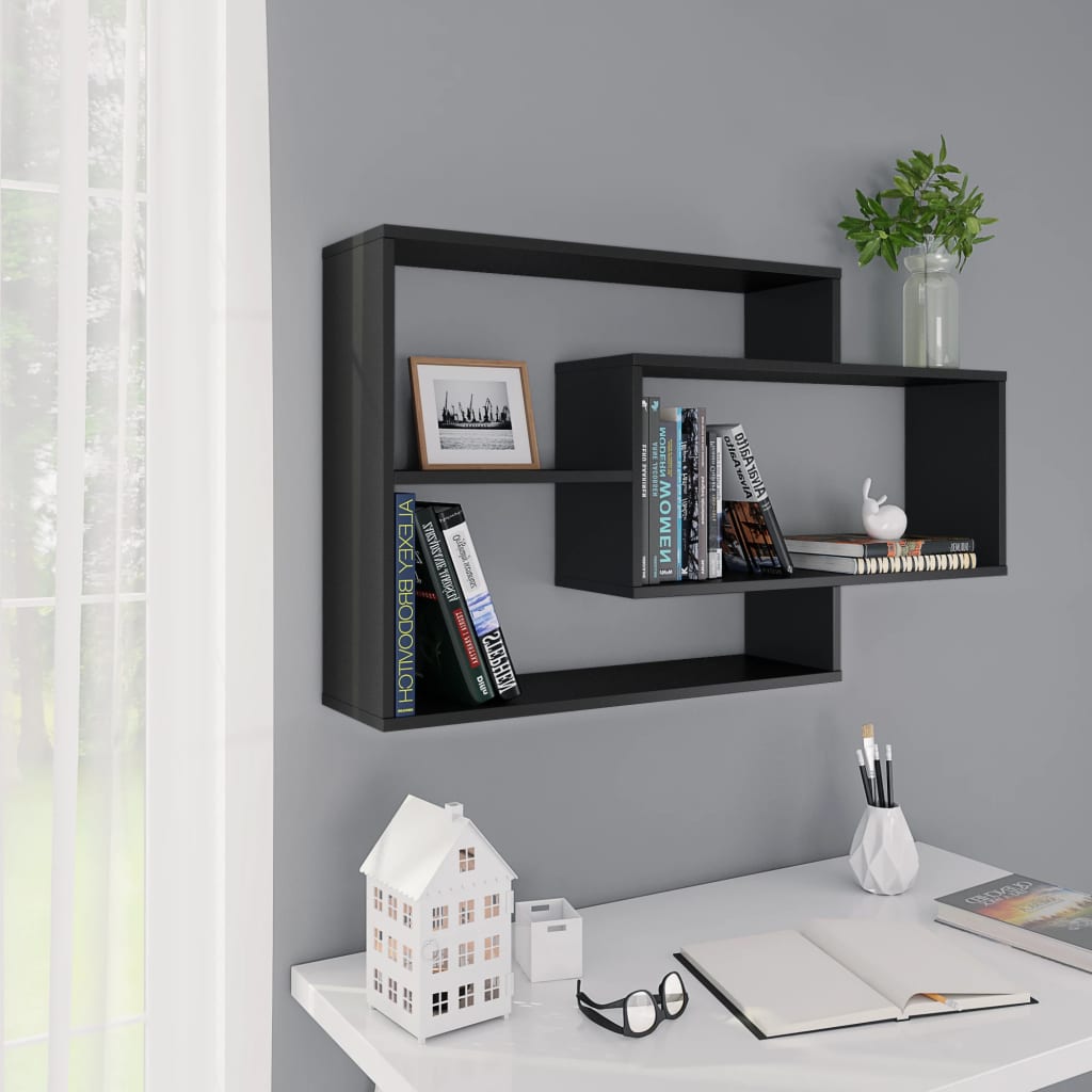 Wall Shelves Black 104x20x60 cm Chipboard- Wall Shelves & Ledges - HomeShopIreland - Home Shop Ireland - Wall Shelves & Ledges - Wall Shelves Black 104x20x60 cm Chipboard