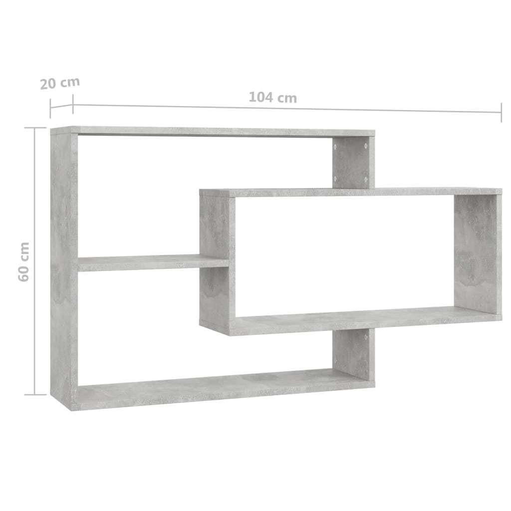 Wall Shelves Concrete Grey 104x20x60 cm Chipboard- Wall Shelves & Ledges - HomeShopIreland - Home Shop Ireland - Wall Shelves & Ledges - Wall Shelves Concrete Grey 104x20x60 cm Chipboard
