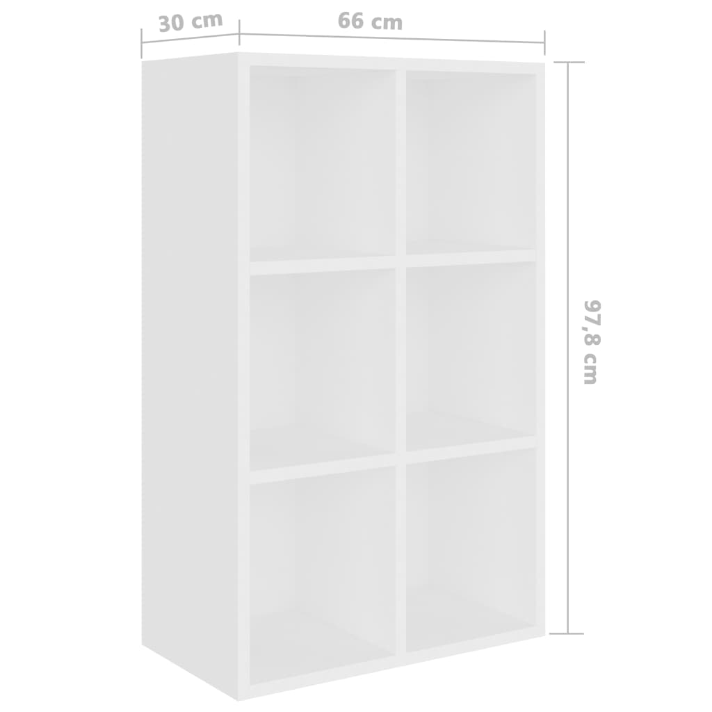 Book Cabinet/Sideboard White 66x30x97.8 cm Chipboard- Bookcases & Standing Shelves - HomeShopIreland - Home Shop Ireland - Bookcases & Standing Shelves - Book Cabinet/Sideboard White 66x30x97.8 cm Chipboard