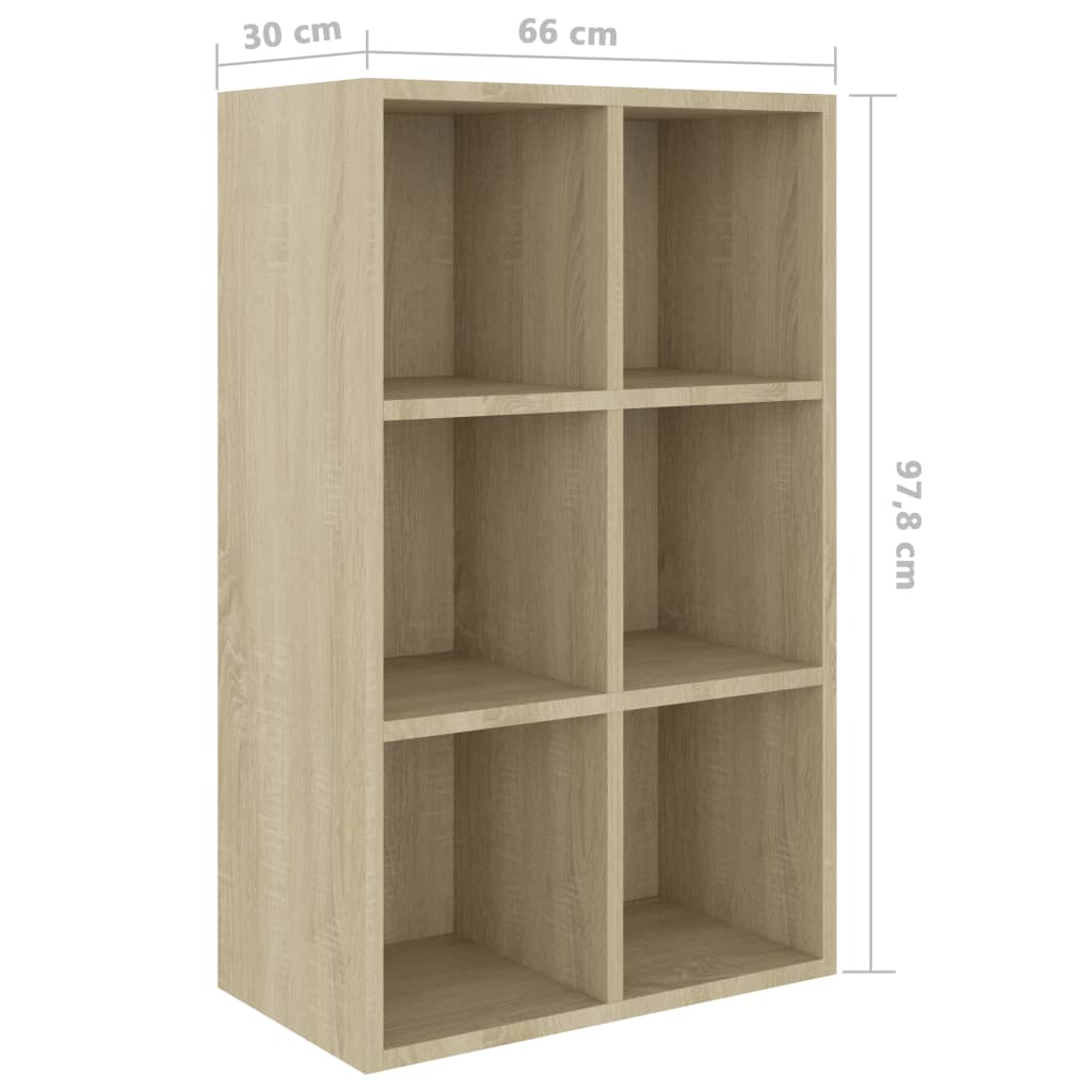 Book Cabinet/Sideboard Sonoma Oak 66x30x97.8 cm Chipboard- Bookcases & Standing Shelves - HomeShopIreland - Home Shop Ireland - Bookcases & Standing Shelves - Book Cabinet/Sideboard Sonoma Oak 66x30x97.8 cm Chipboard