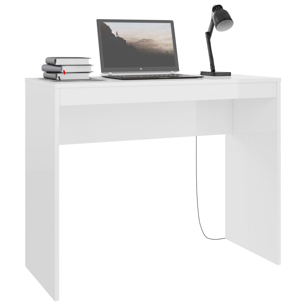 Desk High Gloss White 90x40x72 cm Chipboard- Desks - HomeShopIreland - Home Shop Ireland - Desks - Desk High Gloss White 90x40x72 cm Chipboard