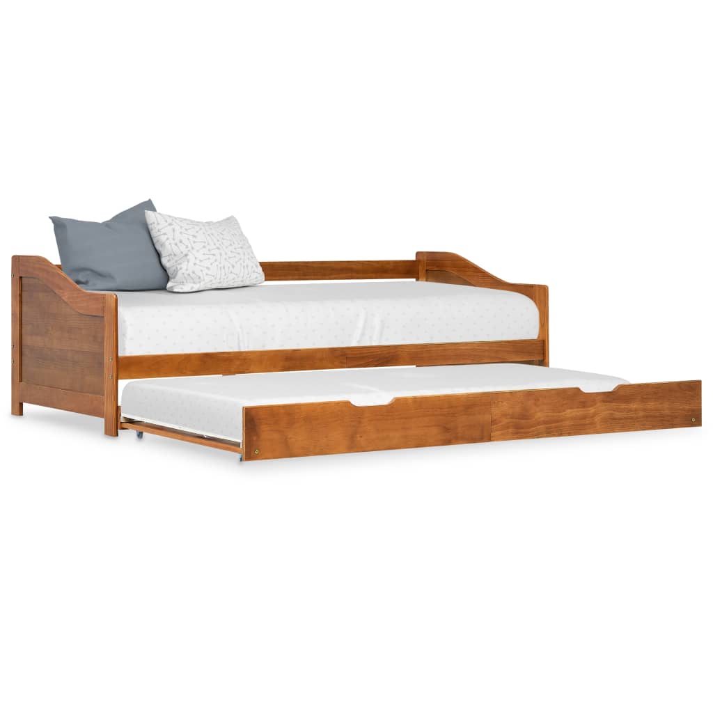 Pull-out Sofa Bed Frame Honey Brown Pinewood 90x200 cm- Beds & Bed Frames - HomeShopIreland - Home Shop Ireland - Beds & Bed Frames - Pull-out Sofa Bed Frame Honey Brown Pinewood 90x200 cm