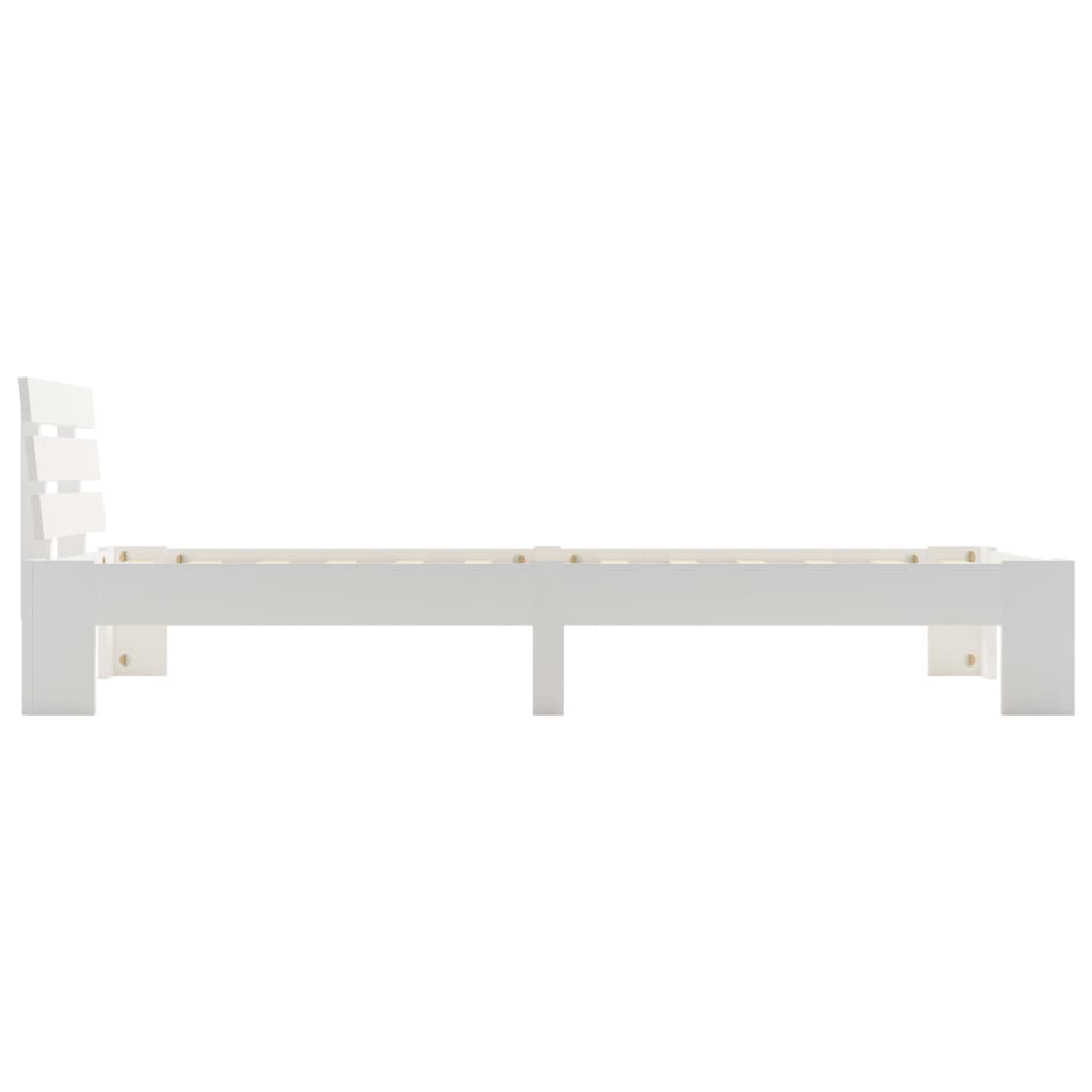 Bed Frame White Solid Pine Wood 100x200 cm- Beds & Bed Frames - HomeShopIreland - Home Shop Ireland - Beds & Bed Frames - Bed Frame White Solid Pine Wood 100x200 cm