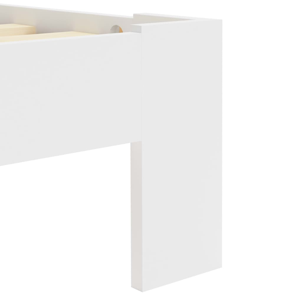 Bed Frame White Solid Pine Wood 100x200 cm- Beds & Bed Frames - HomeShopIreland - Home Shop Ireland - Beds & Bed Frames - Bed Frame White Solid Pine Wood 100x200 cm