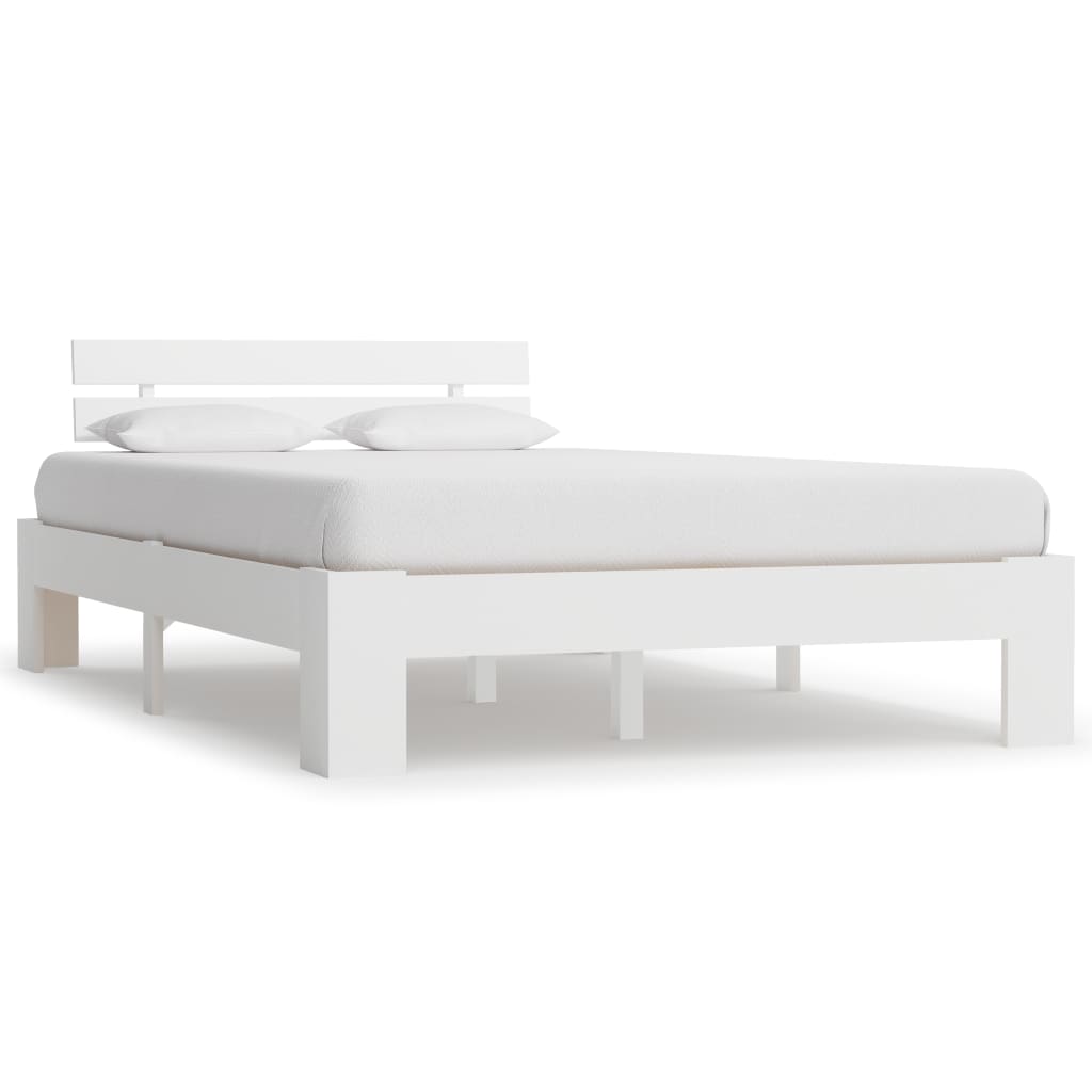 Bed Frame White Solid Pine Wood 120x200 cm- Beds & Bed Frames - HomeShopIreland - Home Shop Ireland - Beds & Bed Frames - Bed Frame White Solid Pine Wood 120x200 cm