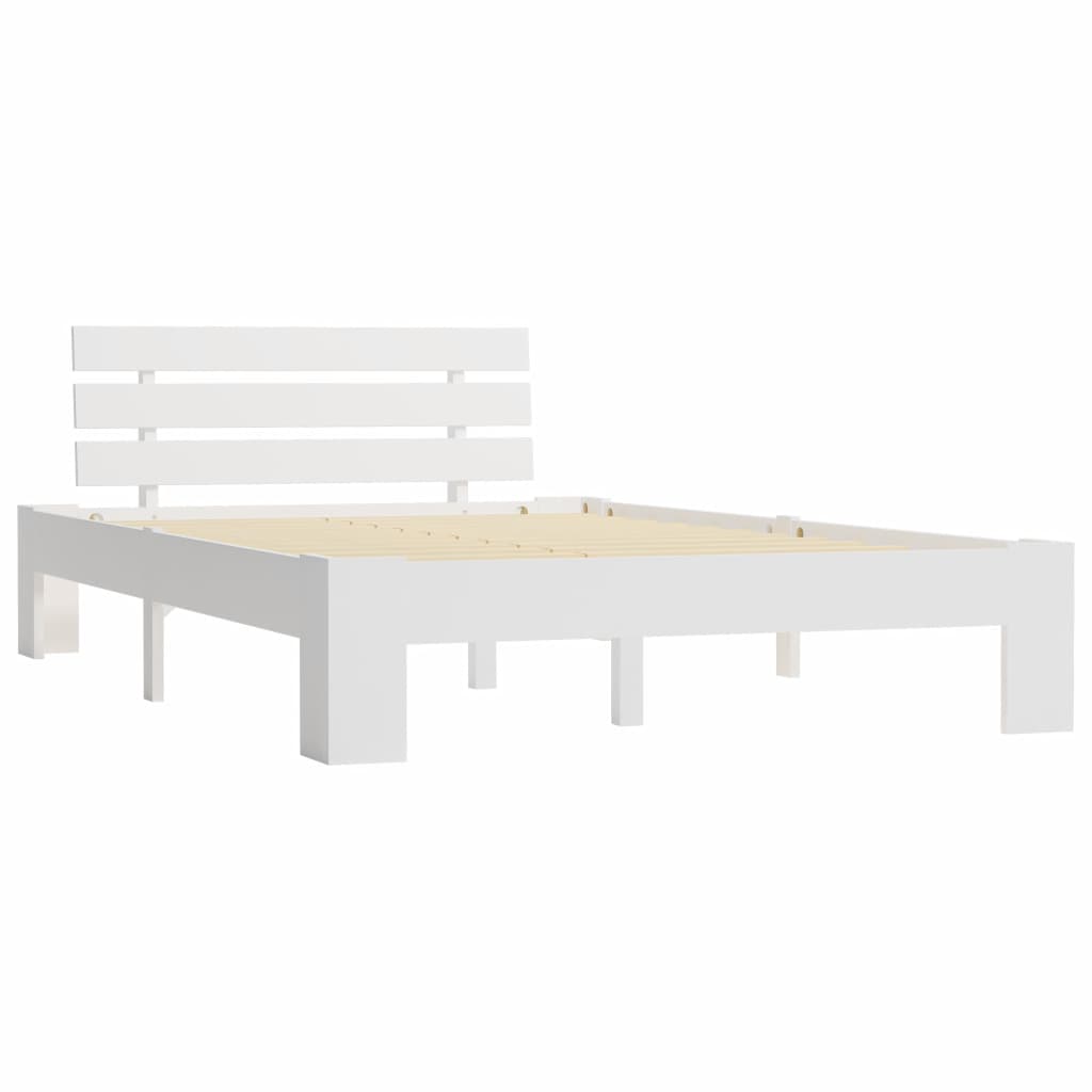 Bed Frame White Solid Pine Wood 120x200 cm- Beds & Bed Frames - HomeShopIreland - Home Shop Ireland - Beds & Bed Frames - Bed Frame White Solid Pine Wood 120x200 cm