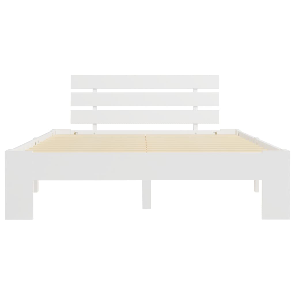 Bed Frame White Solid Pine Wood 120x200 cm- Beds & Bed Frames - HomeShopIreland - Home Shop Ireland - Beds & Bed Frames - Bed Frame White Solid Pine Wood 120x200 cm