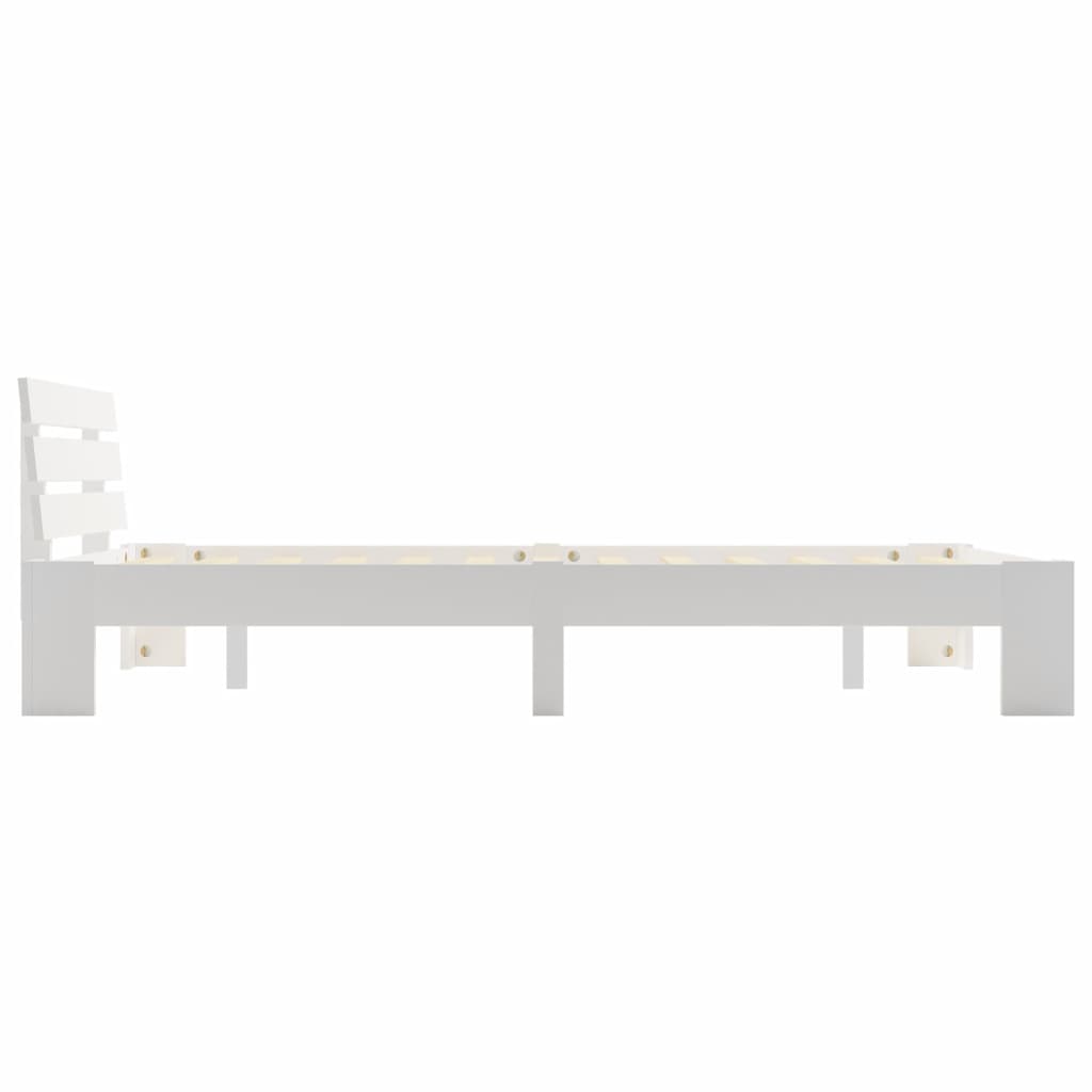 Bed Frame White Solid Pine Wood 120x200 cm- Beds & Bed Frames - HomeShopIreland - Home Shop Ireland - Beds & Bed Frames - Bed Frame White Solid Pine Wood 120x200 cm