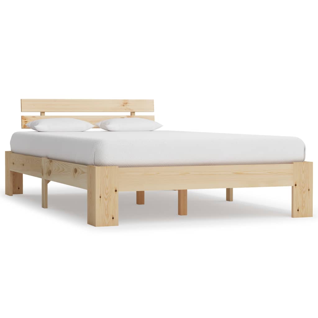 Bed Frame Solid Pine Wood 140x200 cm- Beds & Bed Frames - HomeShopIreland - Home Shop Ireland - Beds & Bed Frames - Bed Frame Solid Pine Wood 140x200 cm