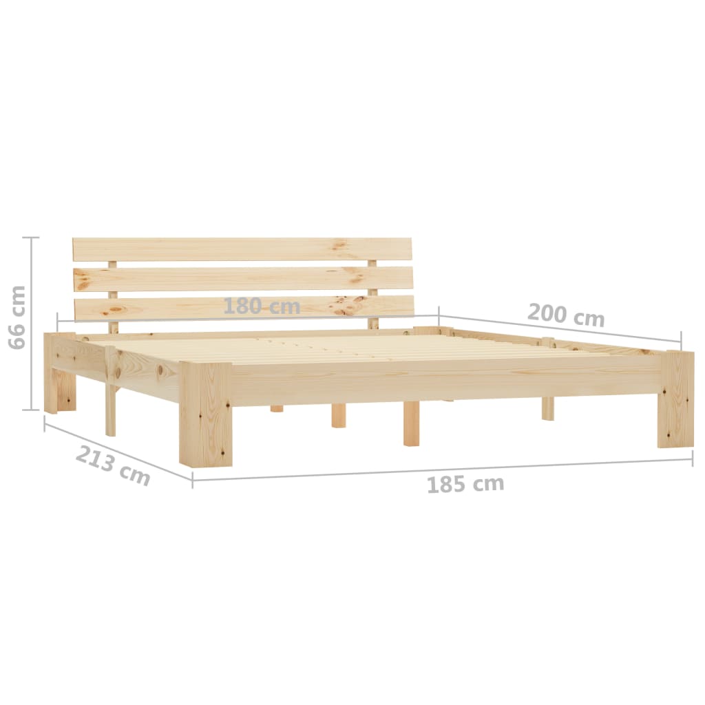 Bed Frame Solid Pine Wood 180x200 cm 6FT Super King- Beds & Bed Frames - HomeShopIreland - Home Shop Ireland - Beds & Bed Frames - Bed Frame Solid Pine Wood 180x200 cm 6FT Super King