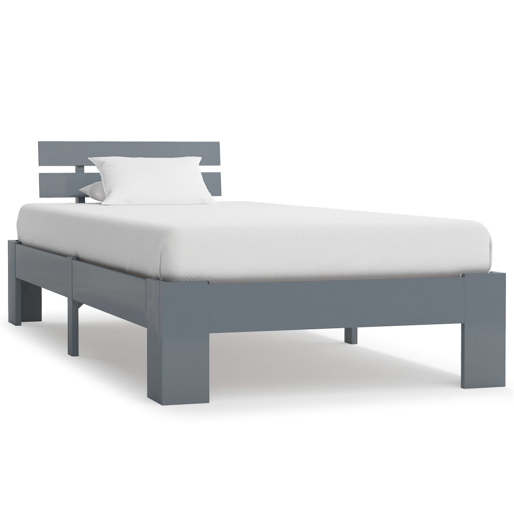 Bed Frame Grey Solid Pine Wood 100x200 cm- Beds & Bed Frames - HomeShopIreland - Home Shop Ireland - Beds & Bed Frames - Bed Frame Grey Solid Pine Wood 100x200 cm