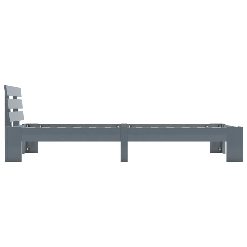 Bed Frame Grey Solid Pine Wood 100x200 cm- Beds & Bed Frames - HomeShopIreland - Home Shop Ireland - Beds & Bed Frames - Bed Frame Grey Solid Pine Wood 100x200 cm