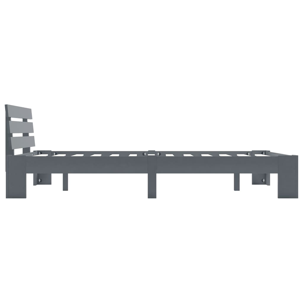 Bed Frame Grey Solid Pine Wood 140x200 cm- Beds & Bed Frames - HomeShopIreland - Home Shop Ireland - Beds & Bed Frames - Bed Frame Grey Solid Pine Wood 140x200 cm