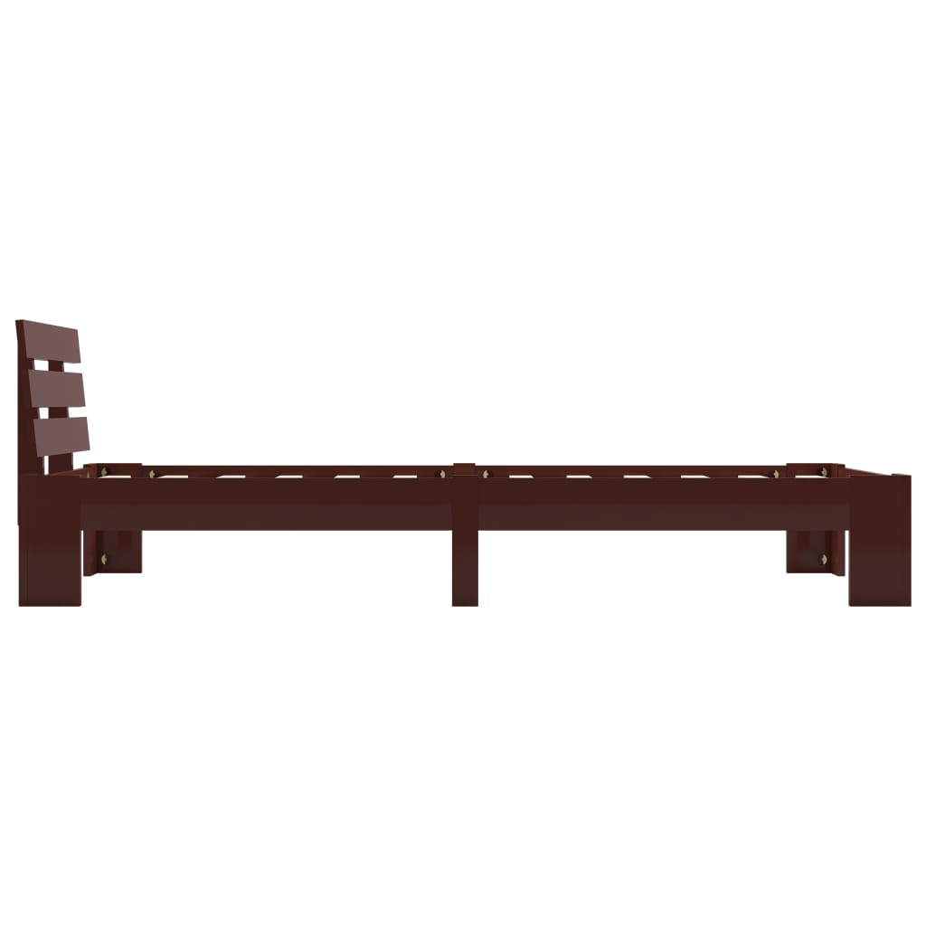 Bed Frame Dark Brown Solid Pine Wood 90x200 cm- Beds & Bed Frames - HomeShopIreland - Home Shop Ireland - Beds & Bed Frames - Bed Frame Dark Brown Solid Pine Wood 90x200 cm