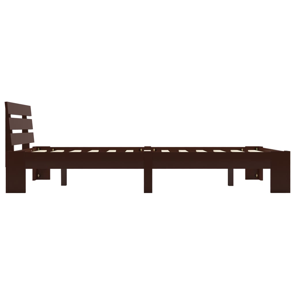 Bed Frame Dark Brown Solid Pine Wood 140x200 cm- Beds & Bed Frames - HomeShopIreland - Home Shop Ireland - Beds & Bed Frames - Bed Frame Dark Brown Solid Pine Wood 140x200 cm