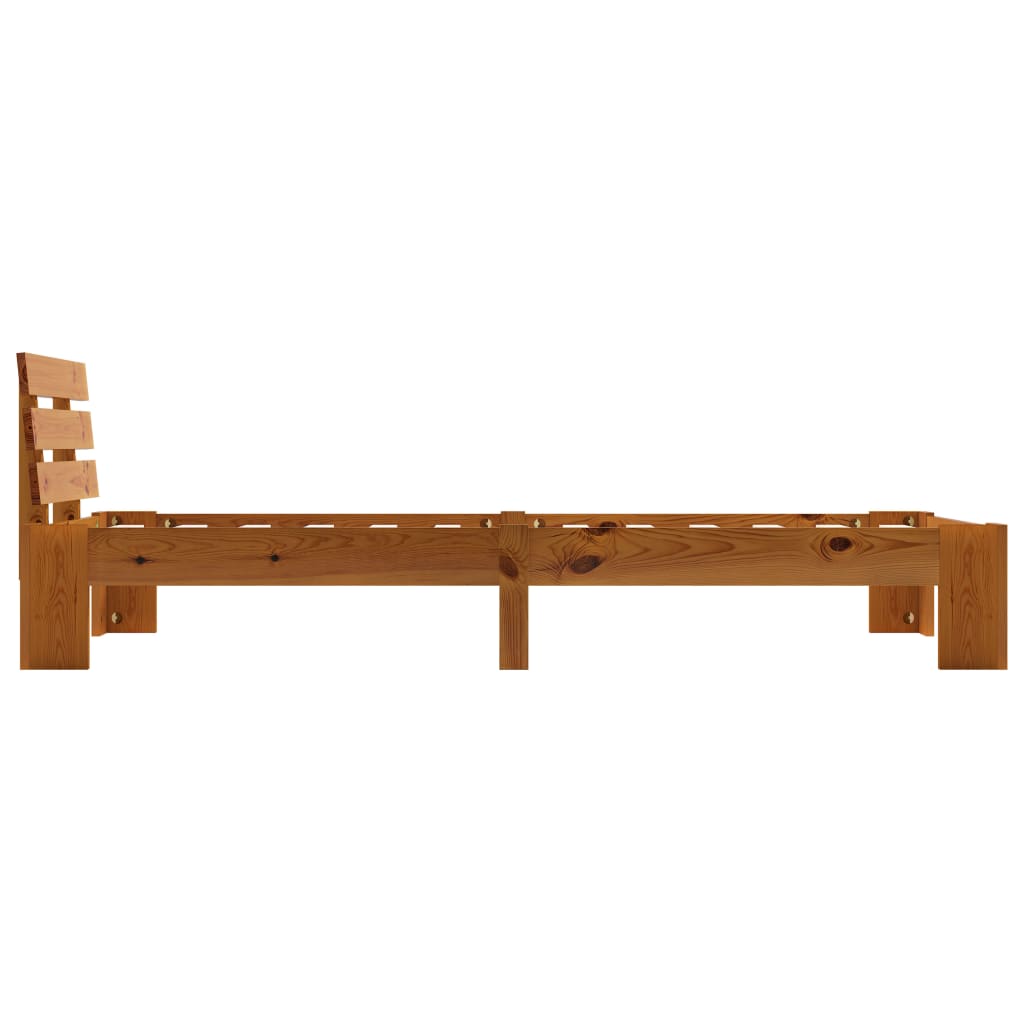 Bed Frame Honey Brown Solid Pine Wood 90x200 cm- Beds & Bed Frames - HomeShopIreland - Home Shop Ireland - Beds & Bed Frames - Bed Frame Honey Brown Solid Pine Wood 90x200 cm