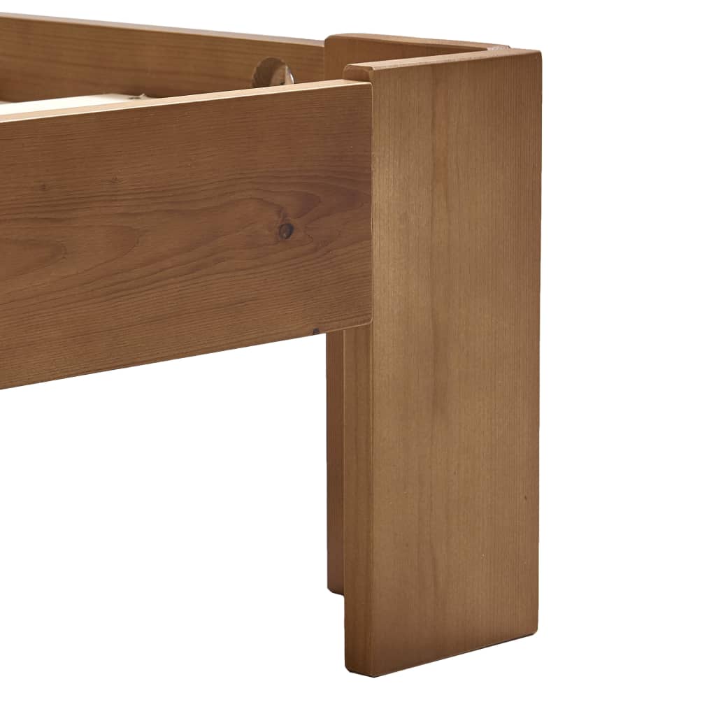 Bed Frame Honey Brown Solid Pine Wood 90x200 cm- Beds & Bed Frames - HomeShopIreland - Home Shop Ireland - Beds & Bed Frames - Bed Frame Honey Brown Solid Pine Wood 90x200 cm