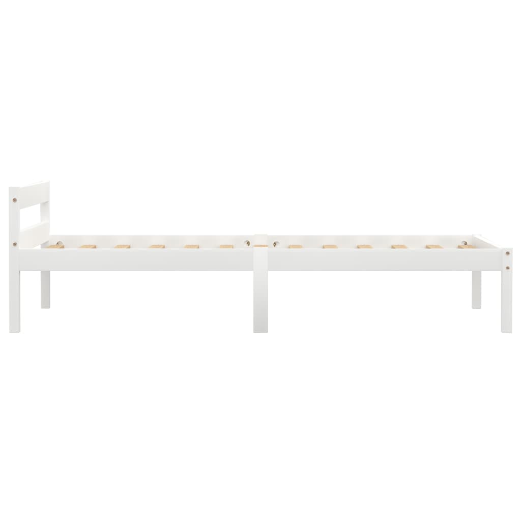 Bed Frame White Solid Pine Wood 100x200 cm- Beds & Bed Frames - HomeShopIreland - Home Shop Ireland - Beds & Bed Frames - Bed Frame White Solid Pine Wood 100x200 cm