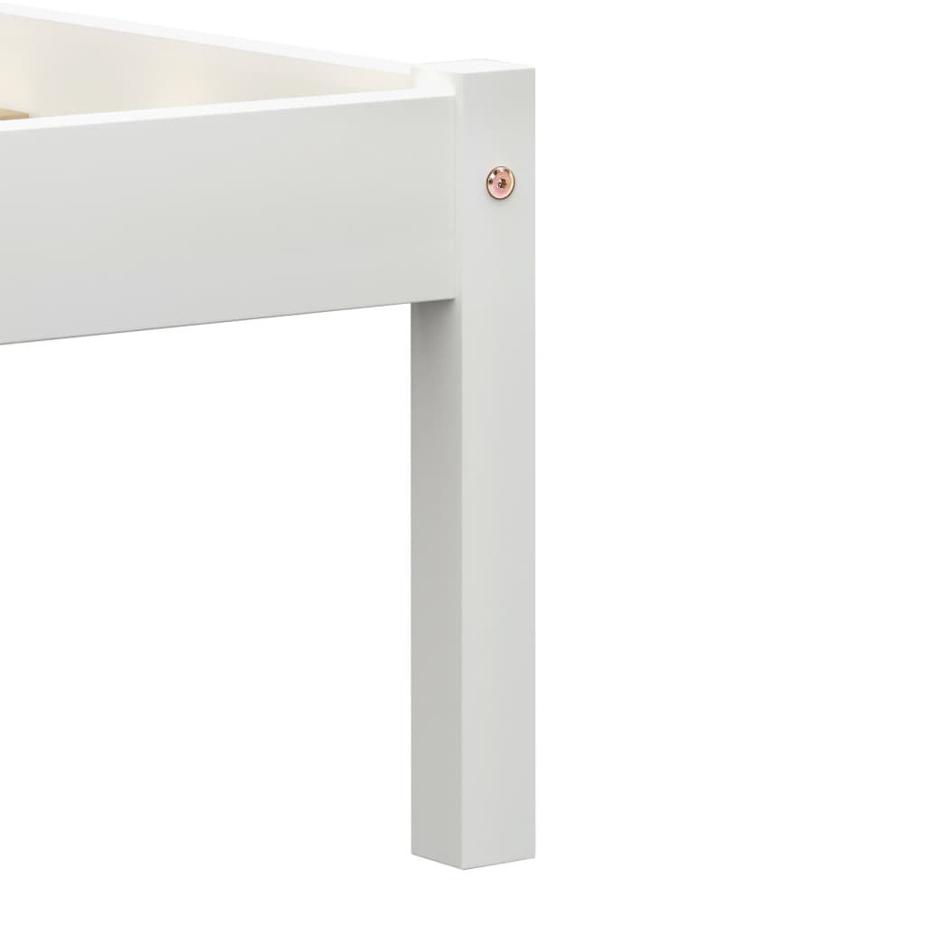 Bed Frame White Solid Pine Wood 100x200 cm- Beds & Bed Frames - HomeShopIreland - Home Shop Ireland - Beds & Bed Frames - Bed Frame White Solid Pine Wood 100x200 cm