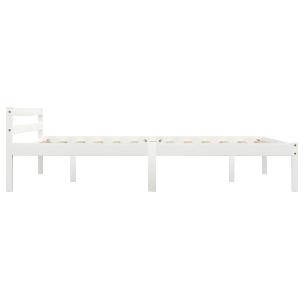 Bed Frame White Solid Pine Wood 140x200 cm- Beds & Bed Frames - HomeShopIreland - Home Shop Ireland - Beds & Bed Frames - Bed Frame White Solid Pine Wood 140x200 cm