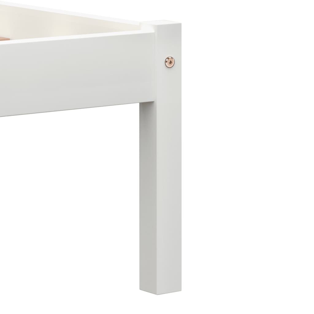 Bed Frame White Solid Pine Wood 140x200 cm- Beds & Bed Frames - HomeShopIreland - Home Shop Ireland - Beds & Bed Frames - Bed Frame White Solid Pine Wood 140x200 cm