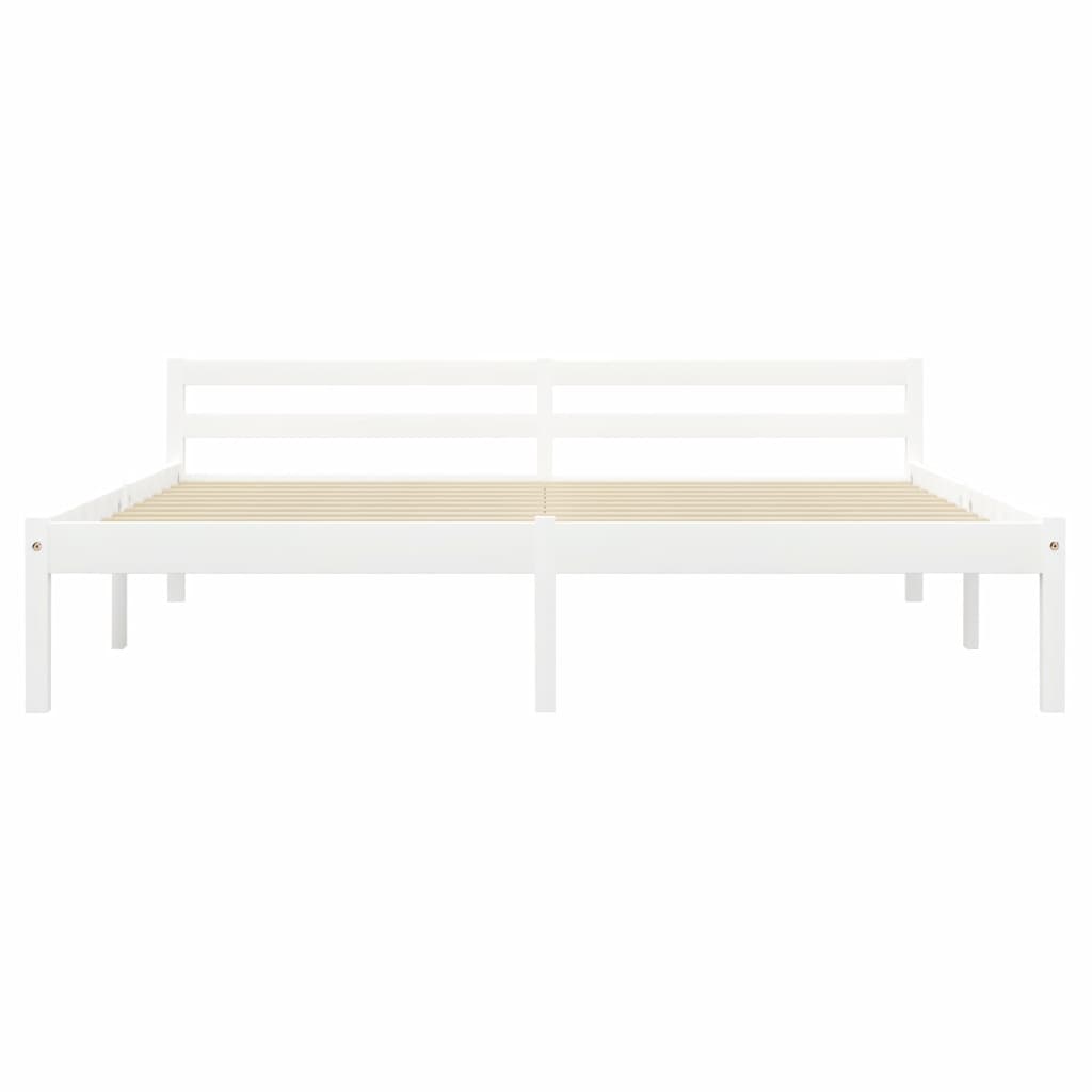 Bed Frame White Solid Pine Wood 160x200 cm- Beds & Bed Frames - HomeShopIreland - Home Shop Ireland - Beds & Bed Frames - Bed Frame White Solid Pine Wood 160x200 cm