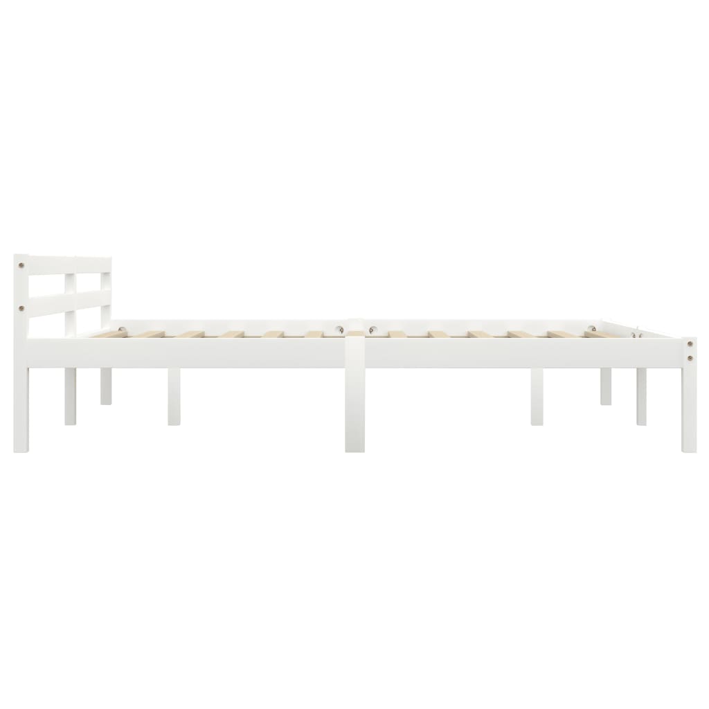 Bed Frame White Solid Pine Wood 160x200 cm- Beds & Bed Frames - HomeShopIreland - Home Shop Ireland - Beds & Bed Frames - Bed Frame White Solid Pine Wood 160x200 cm