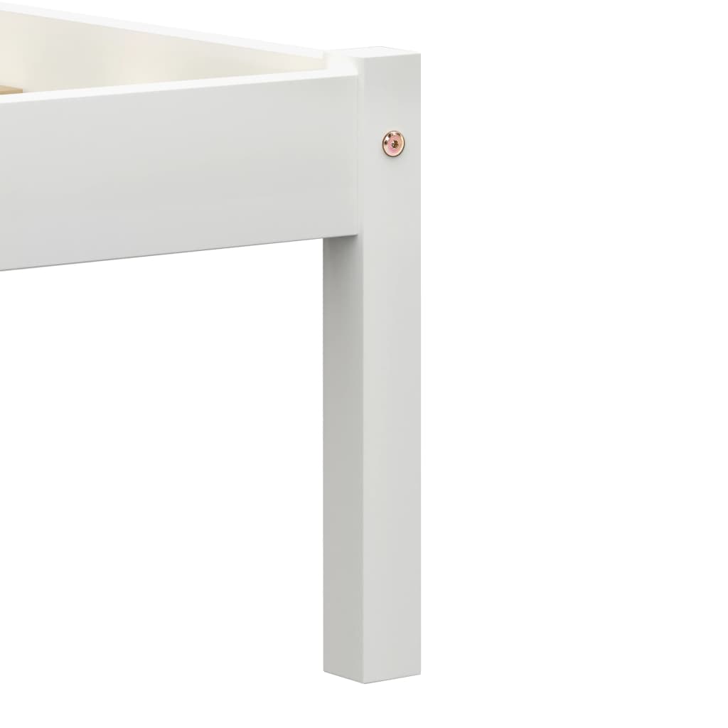 Bed Frame White Solid Pine Wood 160x200 cm- Beds & Bed Frames - HomeShopIreland - Home Shop Ireland - Beds & Bed Frames - Bed Frame White Solid Pine Wood 160x200 cm