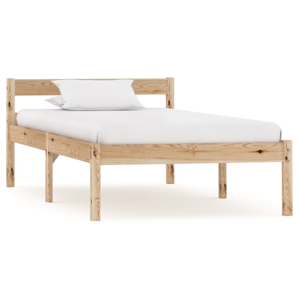 Bed Frame Solid Pine Wood 100x200 cm- Beds & Bed Frames - HomeShopIreland - Home Shop Ireland - Beds & Bed Frames - Bed Frame Solid Pine Wood 100x200 cm
