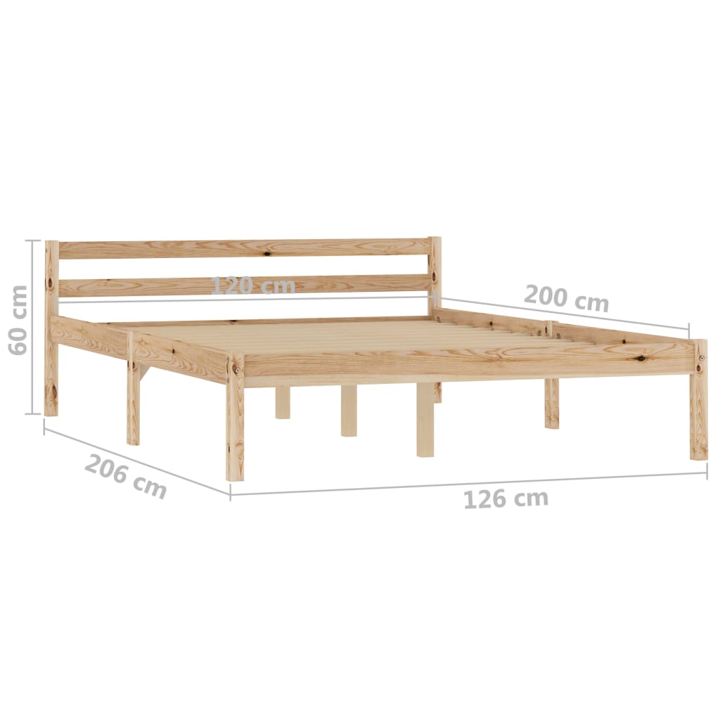 Bed Frame Solid Pine Wood 120x200 cm- Beds & Bed Frames - HomeShopIreland - Home Shop Ireland - Beds & Bed Frames - Bed Frame Solid Pine Wood 120x200 cm