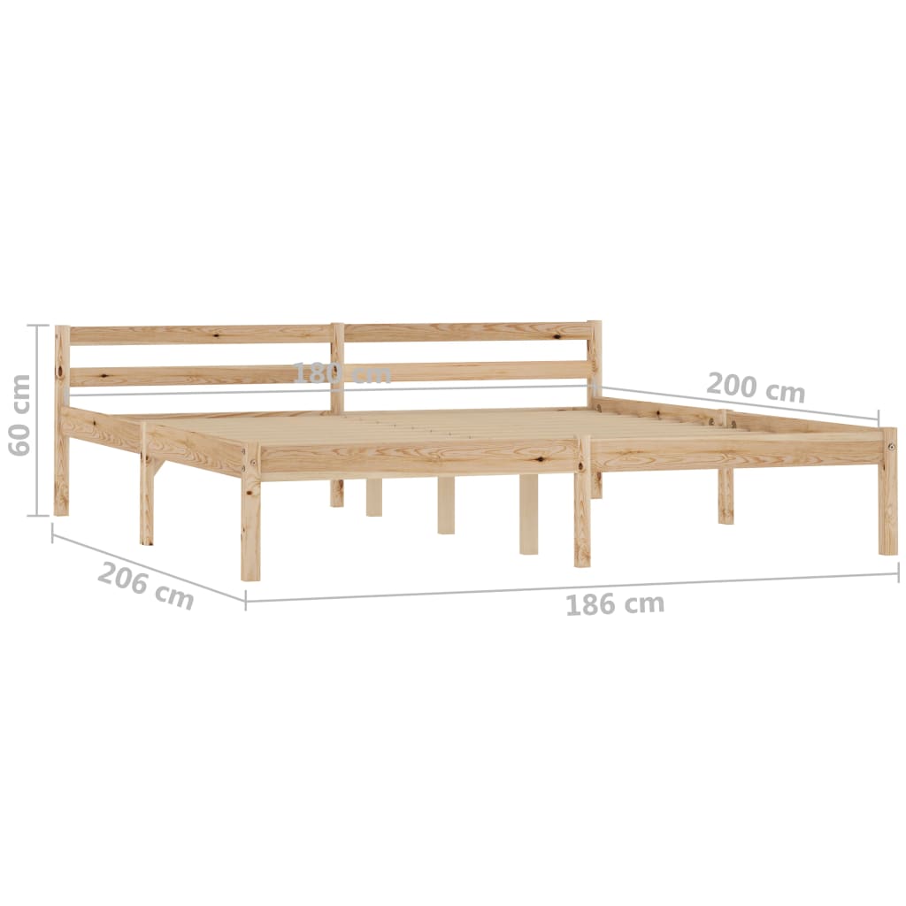 Bed Frame Solid Pine Wood 180x200 cm 6FT Super King- Beds & Bed Frames - HomeShopIreland - Home Shop Ireland - Beds & Bed Frames - Bed Frame Solid Pine Wood 180x200 cm 6FT Super King