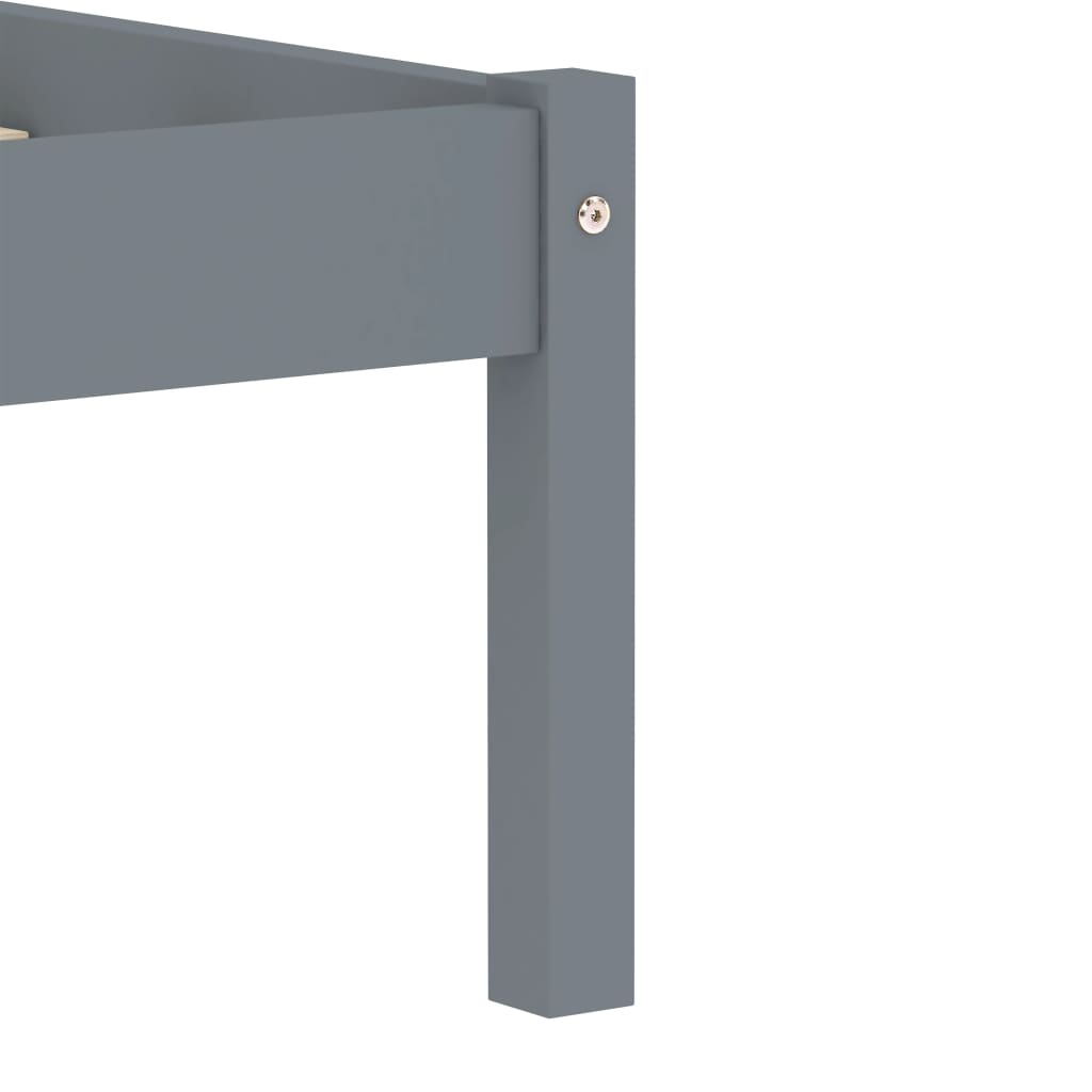 Bed Frame Grey Solid Pine Wood 90x200 cm- Beds & Bed Frames - HomeShopIreland - Home Shop Ireland - Beds & Bed Frames - Bed Frame Grey Solid Pine Wood 90x200 cm