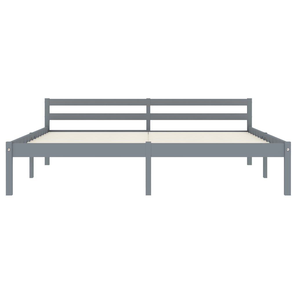 Bed Frame Grey Solid Pine Wood 180x200 cm 6FT Super King- Beds & Bed Frames - HomeShopIreland - Home Shop Ireland - Beds & Bed Frames - Bed Frame Grey Solid Pine Wood 180x200 cm 6FT Super King