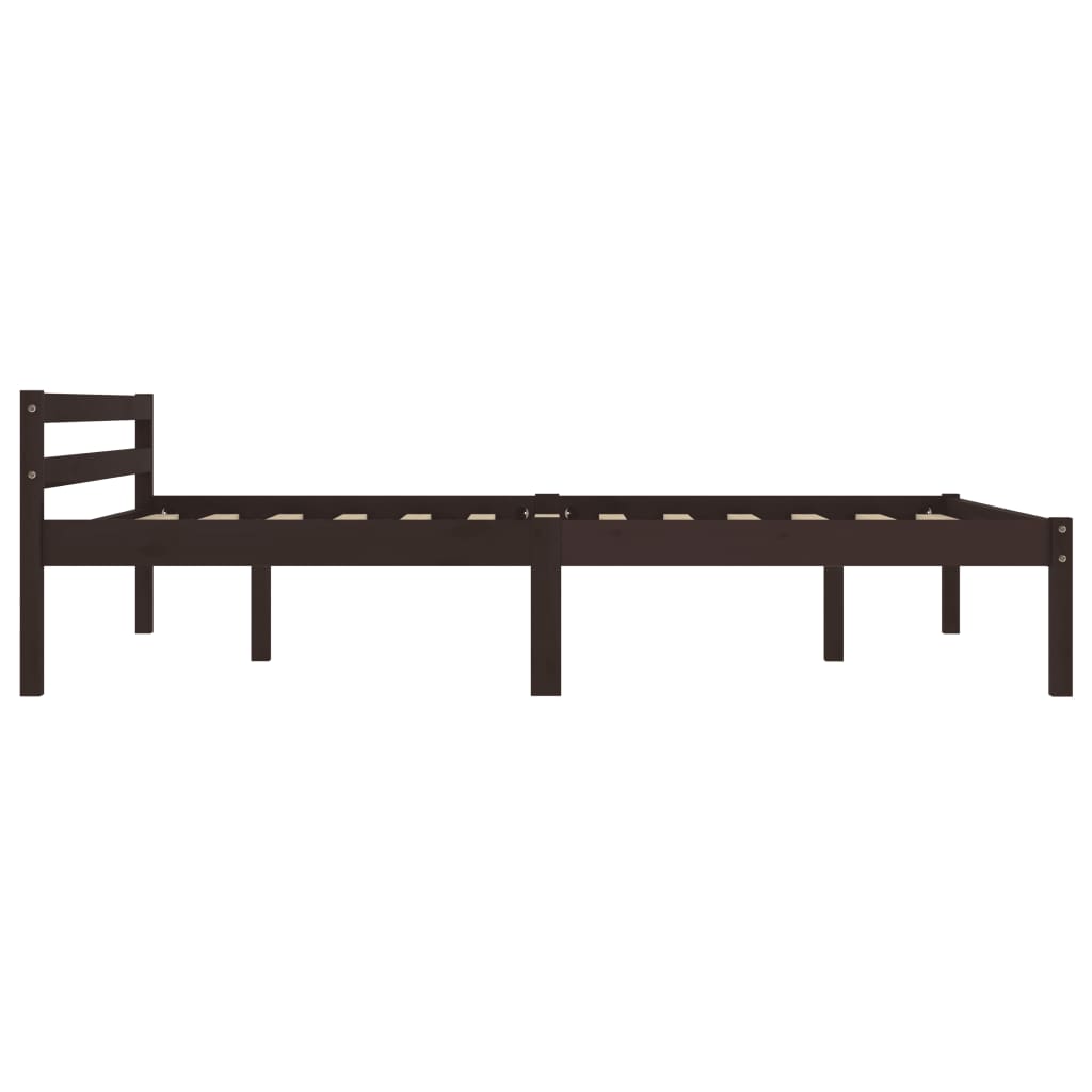 Bed Frame Dark Brown Solid Pine Wood 120x200 cm- Beds & Bed Frames - HomeShopIreland - Home Shop Ireland - Beds & Bed Frames - Bed Frame Dark Brown Solid Pine Wood 120x200 cm