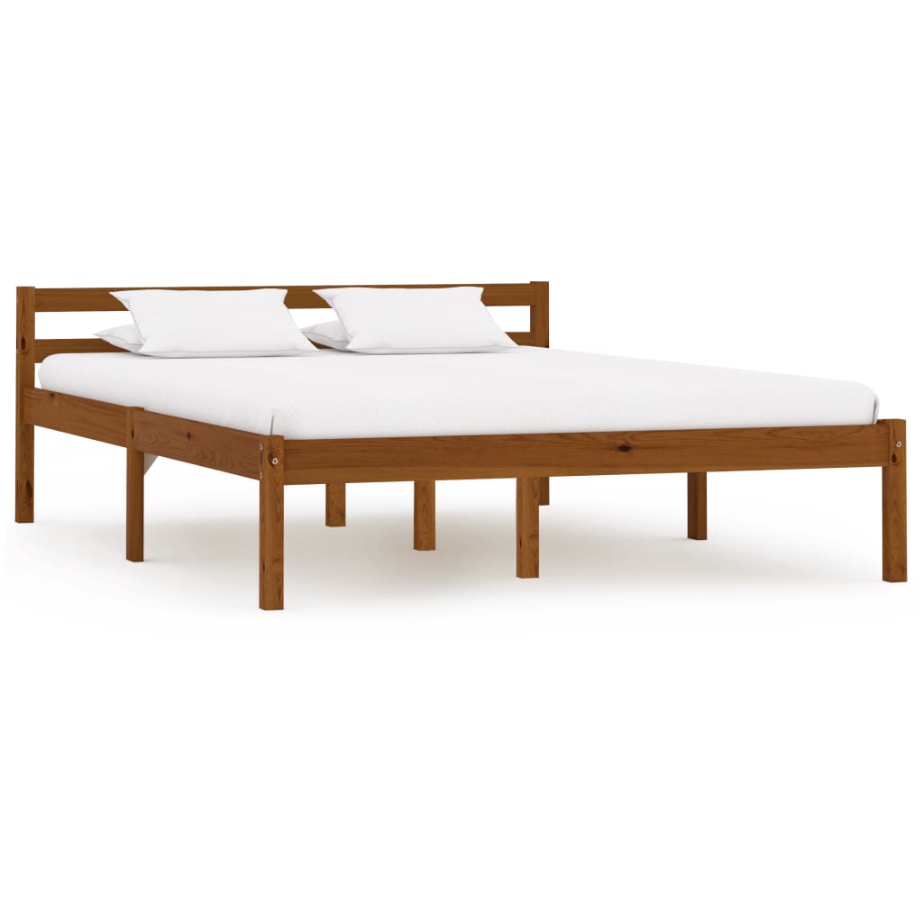 Bed Frame Honey Brown Solid Pine Wood 120x200 cm- Beds & Bed Frames - HomeShopIreland - Home Shop Ireland - Beds & Bed Frames - Bed Frame Honey Brown Solid Pine Wood 120x200 cm