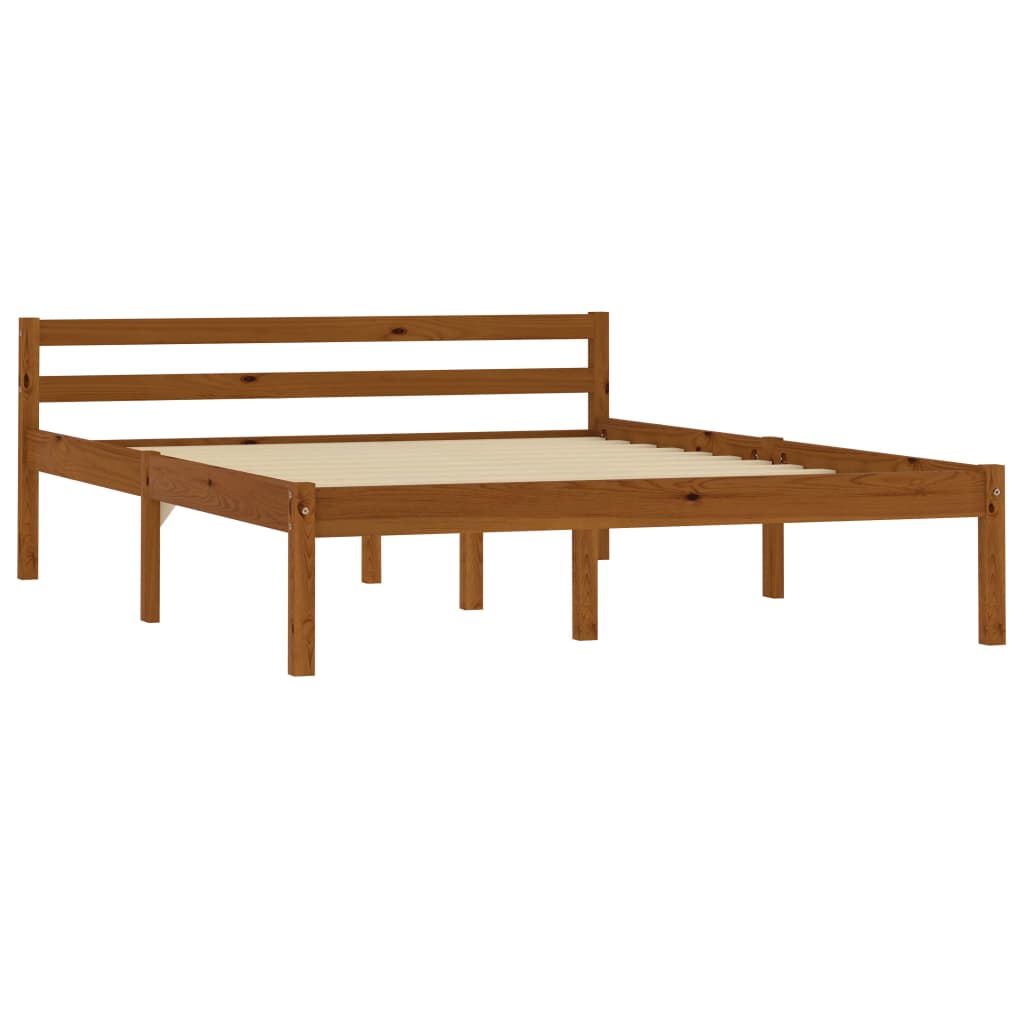 Bed Frame Honey Brown Solid Pine Wood 120x200 cm- Beds & Bed Frames - HomeShopIreland - Home Shop Ireland - Beds & Bed Frames - Bed Frame Honey Brown Solid Pine Wood 120x200 cm