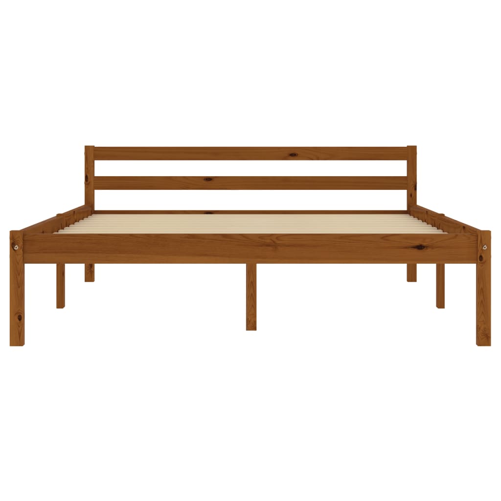 Bed Frame Honey Brown Solid Pine Wood 120x200 cm- Beds & Bed Frames - HomeShopIreland - Home Shop Ireland - Beds & Bed Frames - Bed Frame Honey Brown Solid Pine Wood 120x200 cm