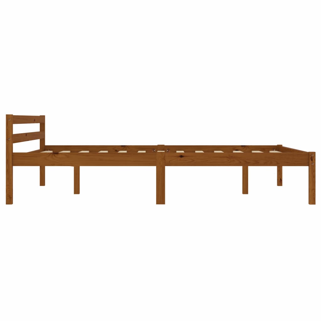Bed Frame Honey Brown Solid Pine Wood 120x200 cm- Beds & Bed Frames - HomeShopIreland - Home Shop Ireland - Beds & Bed Frames - Bed Frame Honey Brown Solid Pine Wood 120x200 cm