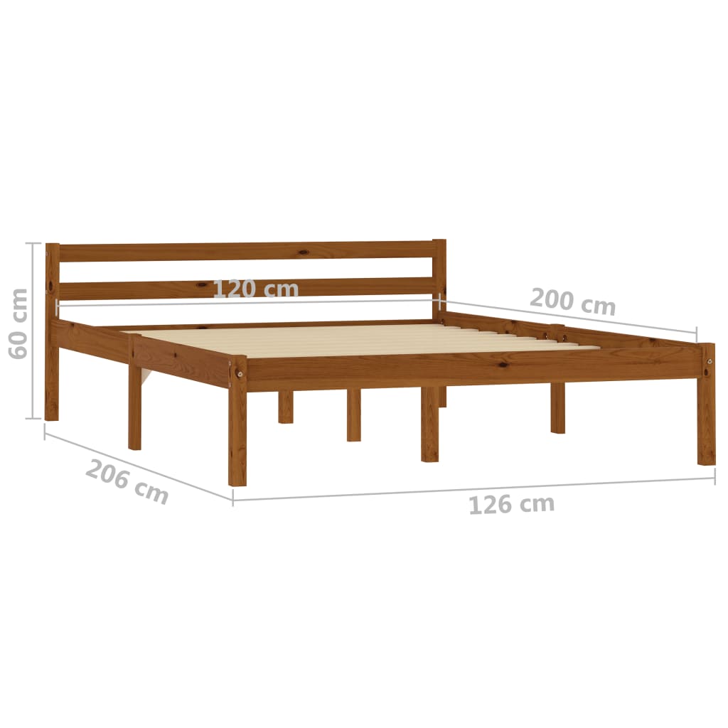 Bed Frame Honey Brown Solid Pine Wood 120x200 cm- Beds & Bed Frames - HomeShopIreland - Home Shop Ireland - Beds & Bed Frames - Bed Frame Honey Brown Solid Pine Wood 120x200 cm