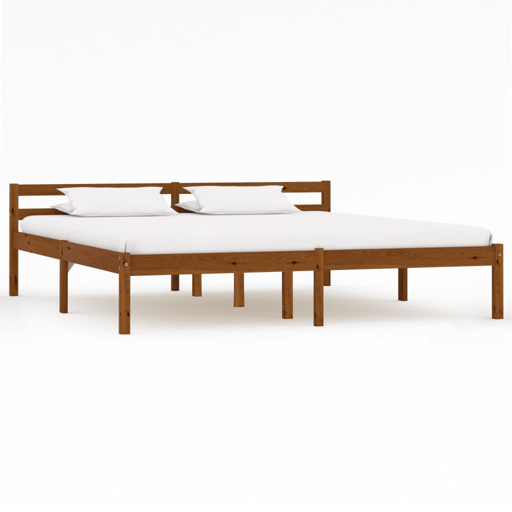 Bed Frame Honey Brown Solid Pine Wood 160x200 cm- Beds & Bed Frames - HomeShopIreland - Home Shop Ireland - Beds & Bed Frames - Bed Frame Honey Brown Solid Pine Wood 160x200 cm
