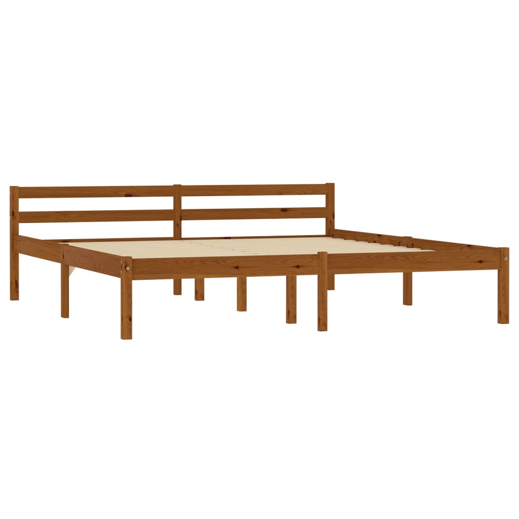 Bed Frame Honey Brown Solid Pine Wood 160x200 cm- Beds & Bed Frames - HomeShopIreland - Home Shop Ireland - Beds & Bed Frames - Bed Frame Honey Brown Solid Pine Wood 160x200 cm