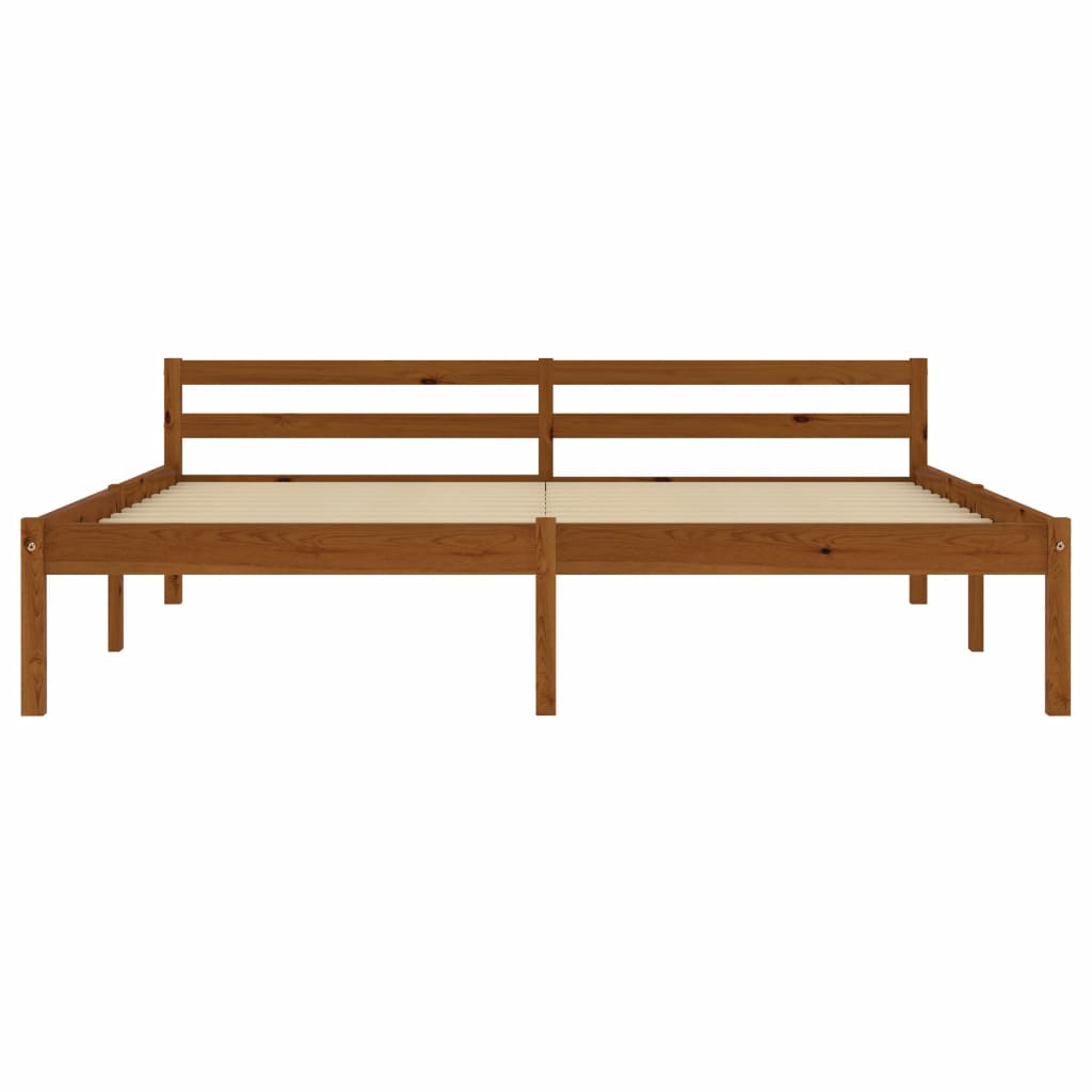 Bed Frame Honey Brown Solid Pine Wood 160x200 cm- Beds & Bed Frames - HomeShopIreland - Home Shop Ireland - Beds & Bed Frames - Bed Frame Honey Brown Solid Pine Wood 160x200 cm