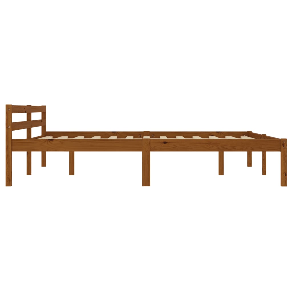 Bed Frame Honey Brown Solid Pine Wood 160x200 cm- Beds & Bed Frames - HomeShopIreland - Home Shop Ireland - Beds & Bed Frames - Bed Frame Honey Brown Solid Pine Wood 160x200 cm