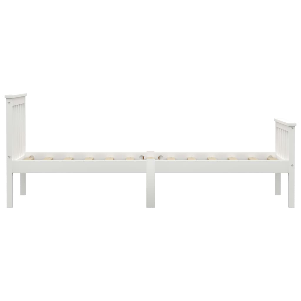 Bed Frame White Solid Pinewood 90x190 cm- Beds & Bed Frames - HomeShopIreland - Home Shop Ireland - Beds & Bed Frames - Bed Frame White Solid Pinewood 90x190 cm