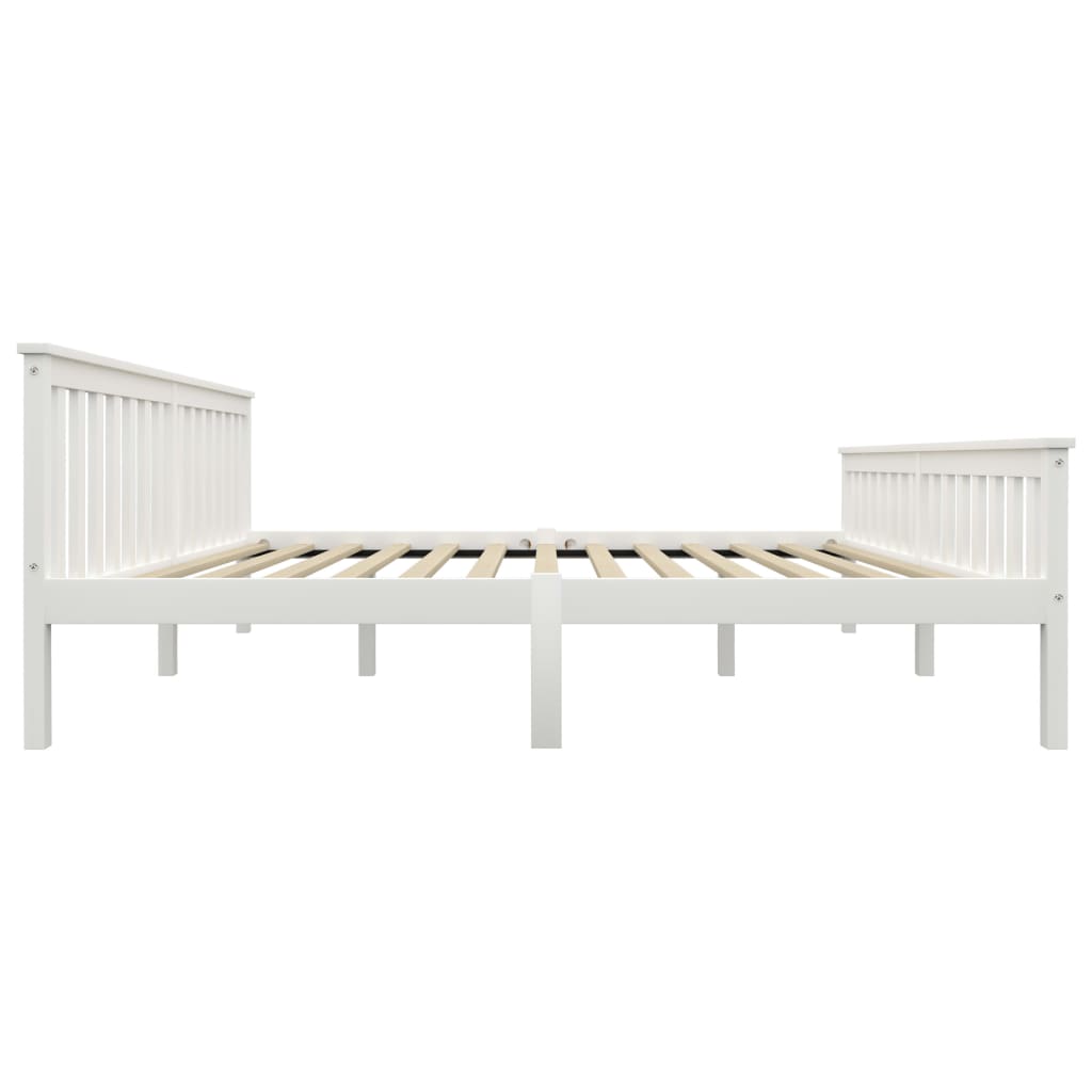 Bed Frame White Solid Pinewood 180x200 cm- Beds & Bed Frames - HomeShopIreland - Home Shop Ireland - Beds & Bed Frames - Bed Frame White Solid Pinewood 180x200 cm