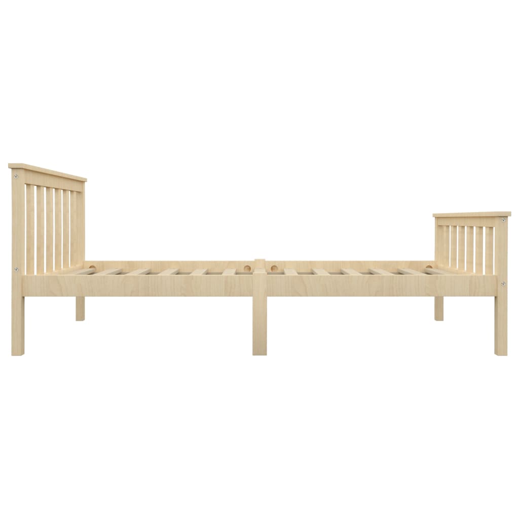 Bed Frame Light Wood Solid Pinewood 100x200 cm- Beds & Bed Frames - HomeShopIreland - Home Shop Ireland - Beds & Bed Frames - Bed Frame Light Wood Solid Pinewood 100x200 cm